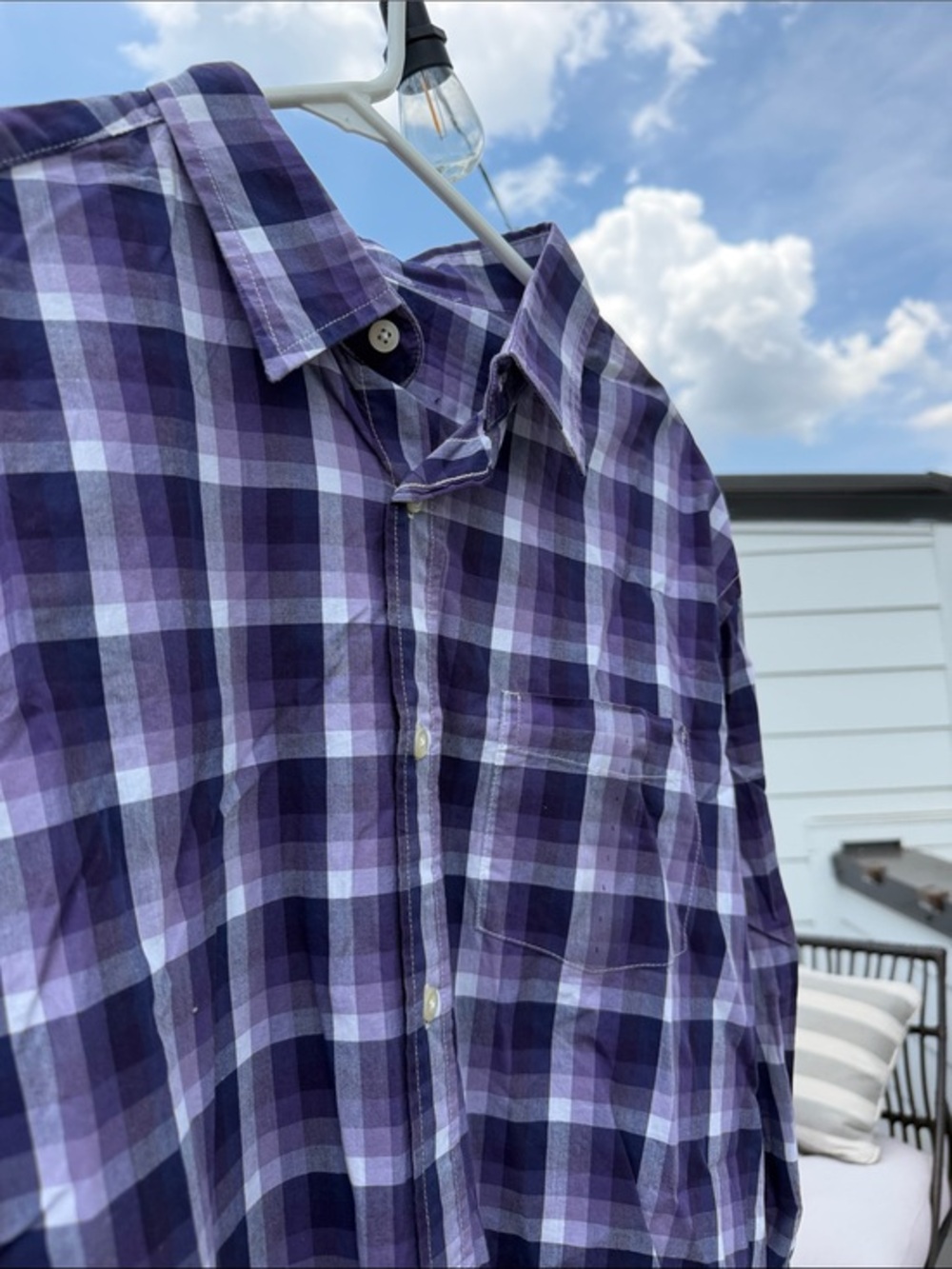 NWT GAP Purple Plaid Men's Shirt